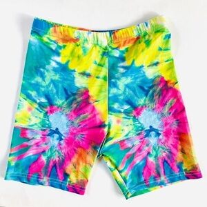 🎯3/$10 VALS Y2K Rainbow Tie Dye Print Bike Shorts Medium